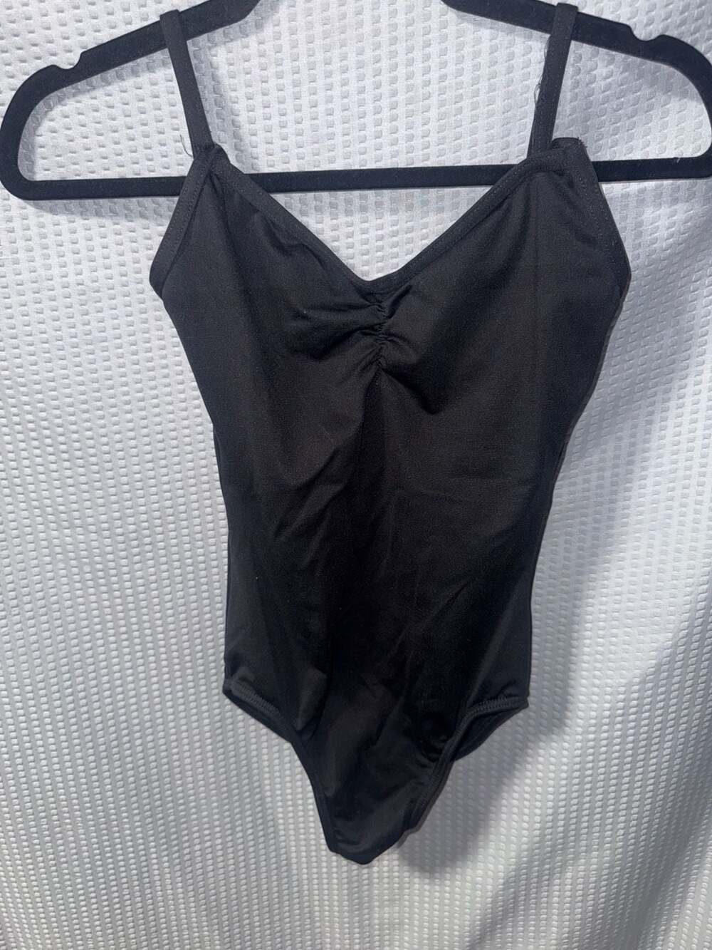 Motionwear Black Pinch Front Camisole Dance Leotard Adult Medium